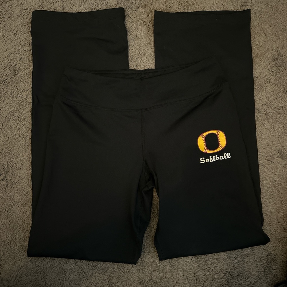 Black Softball Flare Leggings